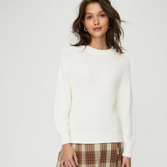 Aritzia Sweaters - Wilfred Essential Chenille Crewneck Knit Ecru Sweater
